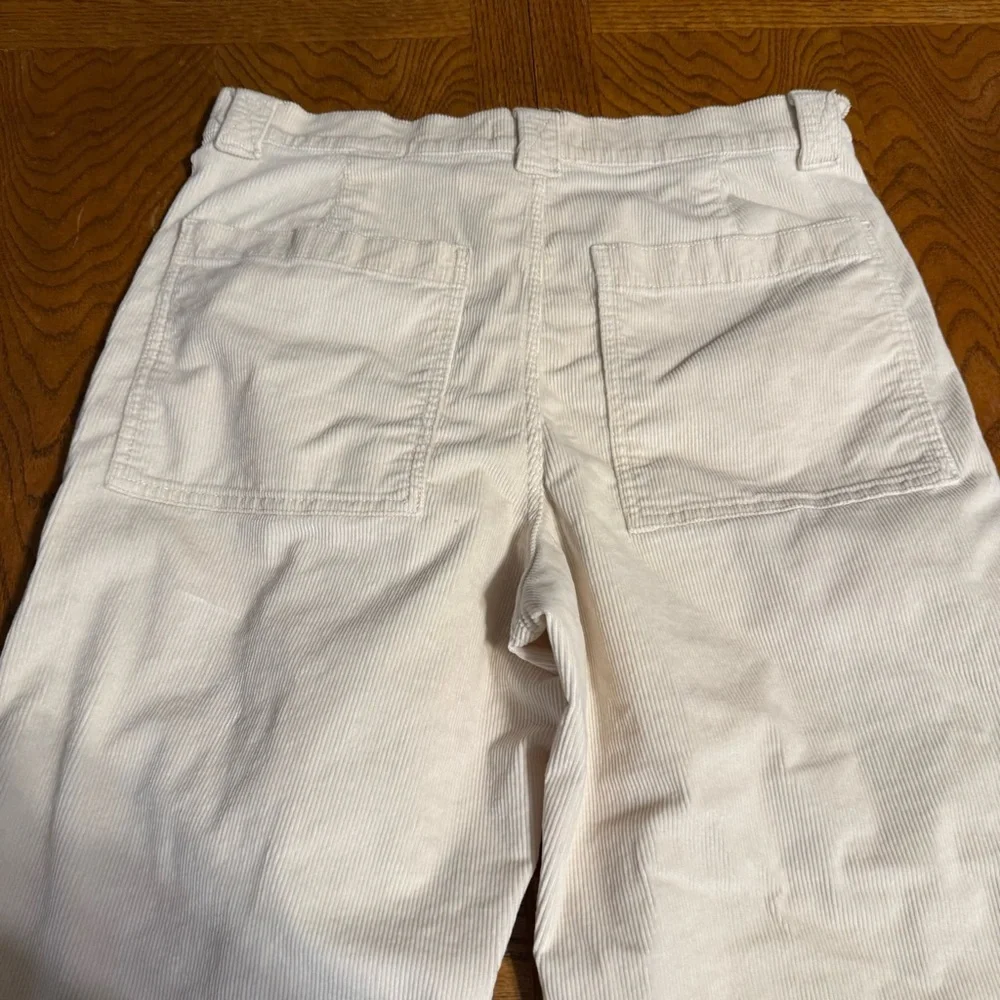 Madewell Emmett 2.0 Corduroy Wide Leg Pants in Cream Sz 30 Super Soft Minimalist